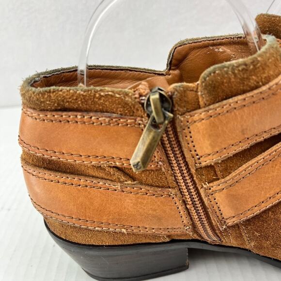 Sam Edelman Boots Womens 7 M Pippen Suede Brown Ankle Double Buckle Detail - Picture 7 of 14